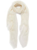 JANECARR  - THE SHEER FRAY SQUARE IN FINE CASHMERE, WHITE - Tied