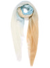 THE WAVE CARRÉ - Blue and neutral hand painted cashmere dégradé square - tied