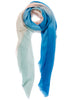 THE WAVE CARRÉ - Mint green, pink and blue hand painted cashmere dégradé square- tied