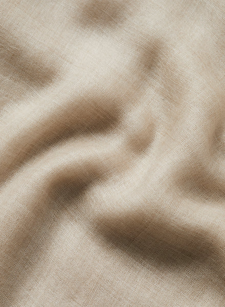 JANECARR - THE SHEER FRAY SQUARE IN FINE CASHMERE, NATURAL - DETAIL