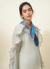 JANE CARR 220134-0233 The Dazzle Petit Foulard - silk twill - Col. Mid Blue - Model