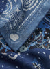 JANE CARR 220146-7033 The Ranch Neckerchief - cotton silk  - Col. Mid Blue - detail 
