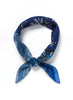 JANE CARR The Ranch Neckerchief in Mid Blue, blue printed cotton and silk-blend scarf – tied