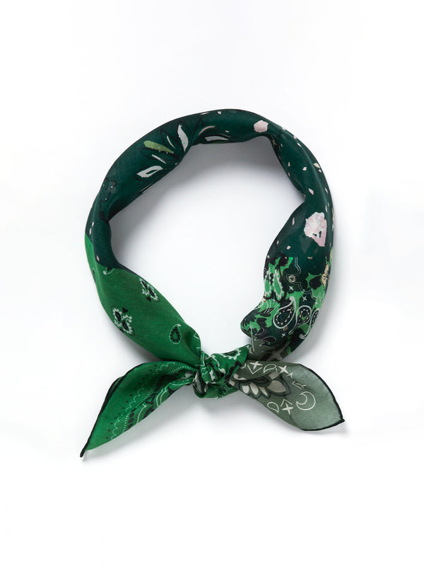 JANE CARR 220146-7055 The Ranch Neckerchief - cotton silk - Col. Wimbledon - tied