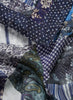 JANE CARR The Prairie Neckerchief in Navy, navy multicolour printed cotton and silk-blend scarf – detail