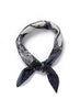 JANE CARR The Prairie Neckerchief in Navy, navy multicolour printed cotton and silk-blend scarf – tied
