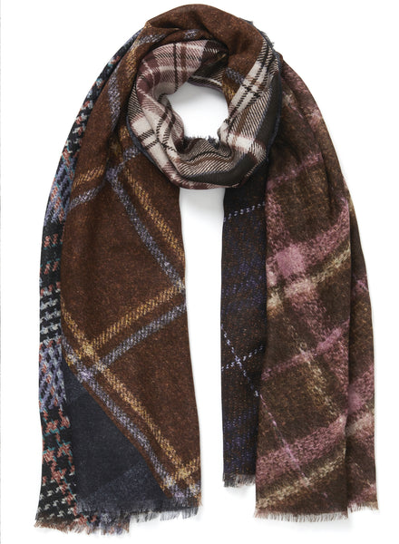 JANE CARR 220311-1108  The Stirling Wrap - Modal / Cashmere - col. Chaffinch - Tied