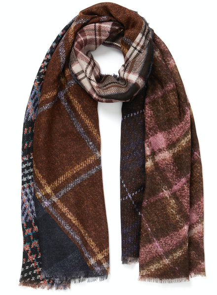 JANE CARR 220311-1108  The Stirling Wrap - Modal / Cashmere - col. Chaffinch - Tied