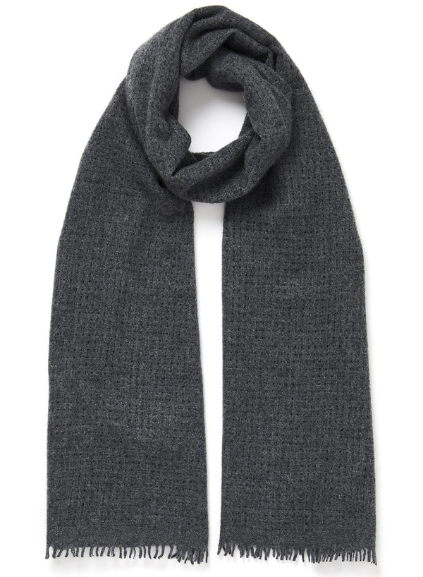 JANE CARR 220317B-0816 The Meribel Scarf - Cashmere - col. Granite - Tied