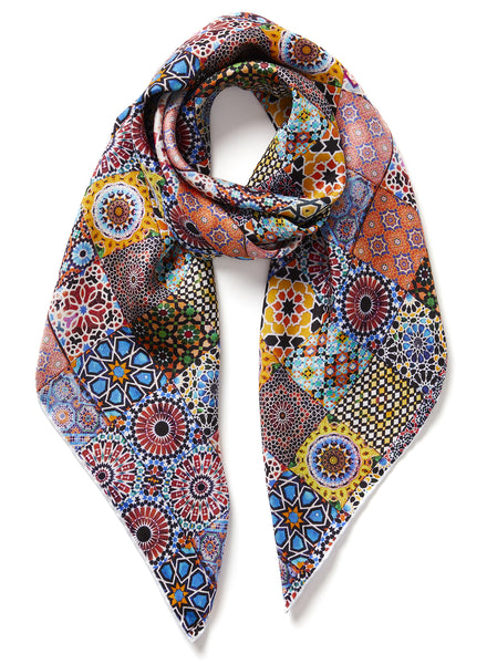 JANE CARR 230102-0212 The Bazaar Foulard - Silk Twill - col. Celeste - Tied