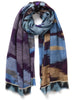 JANE CARR 230111-1101 The Ikat Wrap - Modal - Cashmere - col. Aegean - Tied