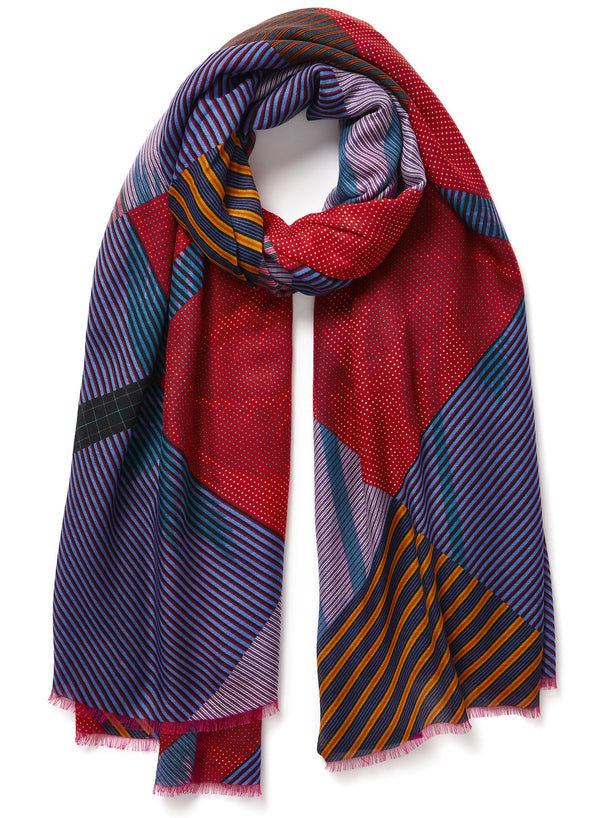 JANE CARR 230111B-1114 The Paradise Wrap - Modal - Cashmere - col. Coral - Tied
