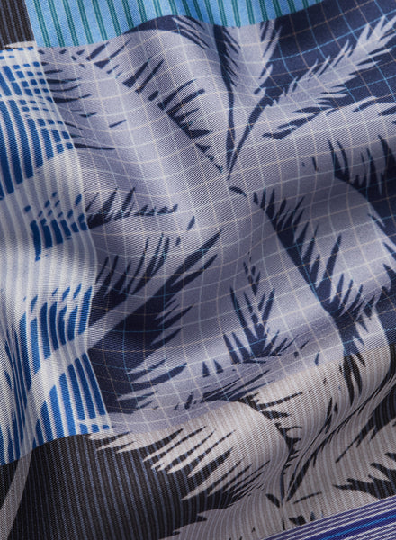 JANE CARR 230134-0232 The Paradise Petit Foulard - Silk Twill - col. Navy - Detail