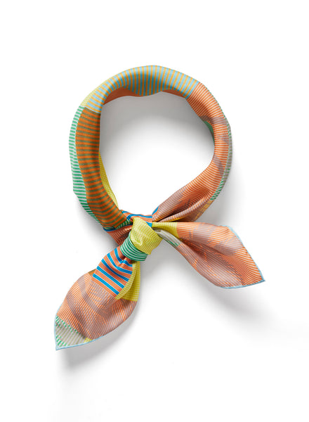 JANE CARR 230134-0243 The Paradise Petit Foulard - Silk Twill - col. Sorbet - Tied 