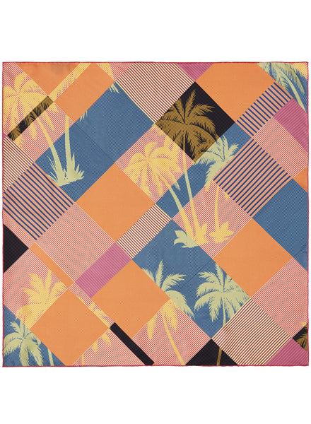 JANE CARR 230134-0245 The Paradise Petit Foulard - Silk Twill - col. Sunset - Flat