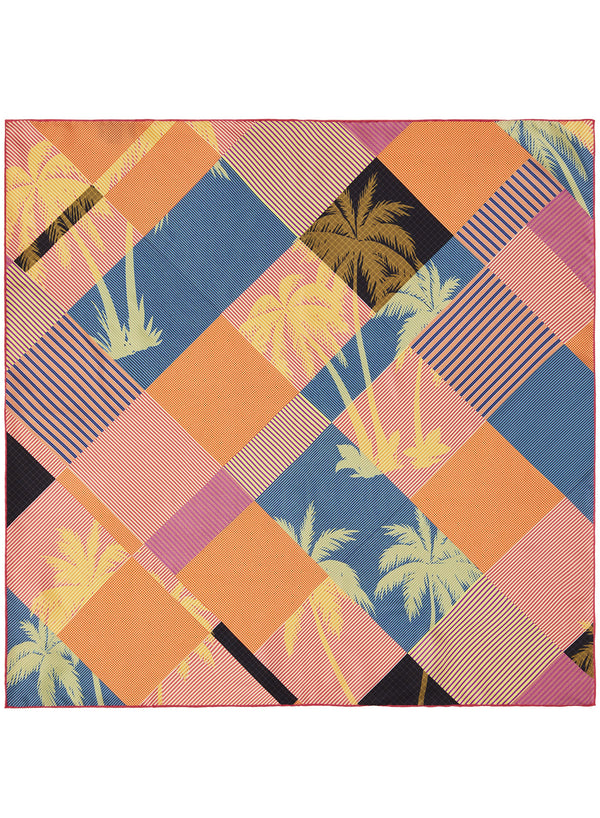 JANE CARR 230134-0245 The Paradise Petit Foulard - Silk Twill - col. Sunset - Flat