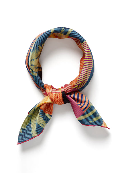 JANE CARR 230134-0245 The Paradise Petit Foulard - Silk Twill - col. Sunset - Tied 