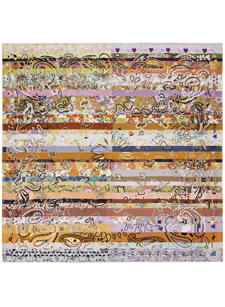 JANE CARR 230134B-0203 The Anagram Petit Foulard - Silk Twill - col. Apricot - Flat