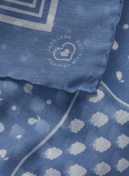 JANE CARR 230146-7015 The Frutti Neckerchief - Cotton - Silk - col. Denim - Detail
