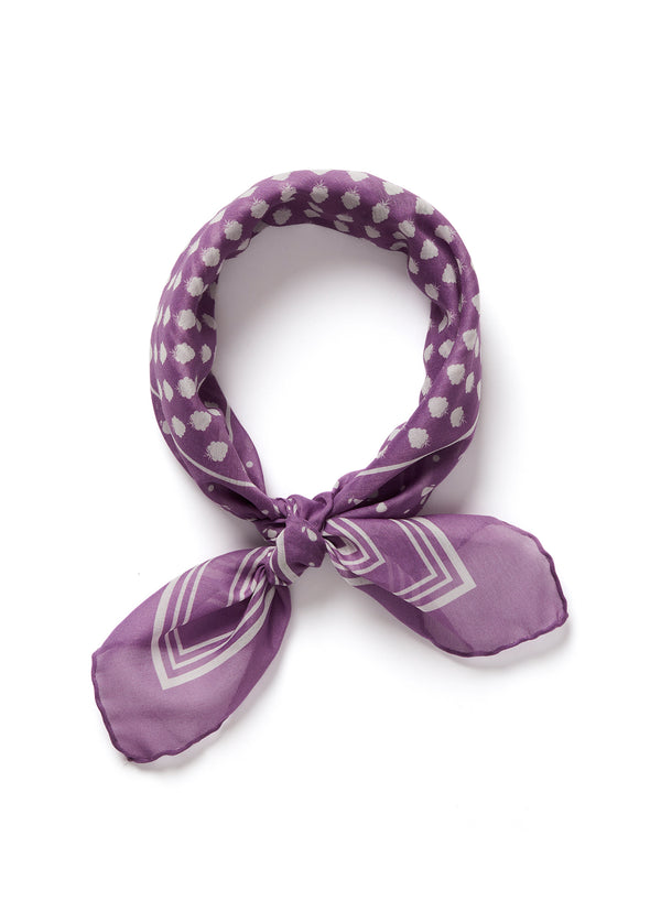 JANE CARR 230146-7030 The Frutti Neckerchief - Cotton - Silk - col. Mauve - Tied