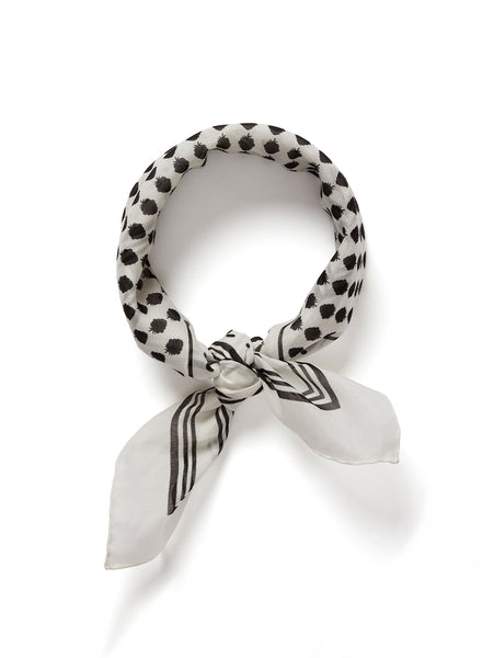 JANE CARR 230146-7047 The Frutti Neckerchief - Cotton - Silk - col. White - Tied