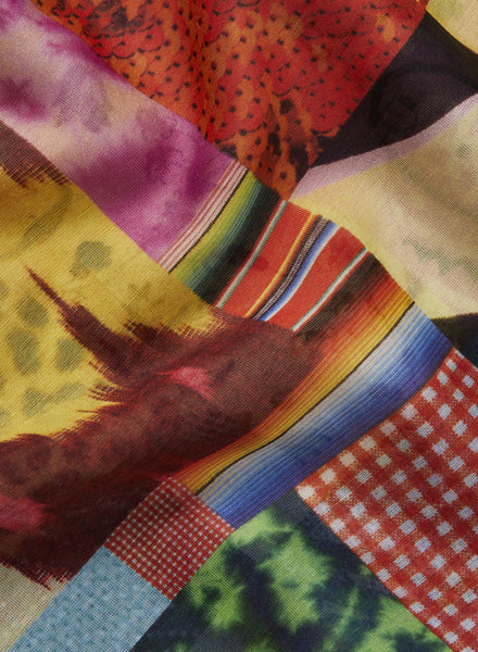 JANE CARR 230146B-7048 The Chaos Neckerchief - Cotton - Silk - col. Yellow - Detail