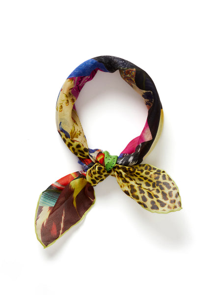 JANE CARR 230146B-7048 The Chaos Neckerchief - Cotton - Silk - col. Yellow - Tied 