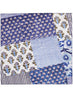 JANE CARR 230146C-0201 The Block Print Neckerchief - Silk Twill - col. Aegean - Flat