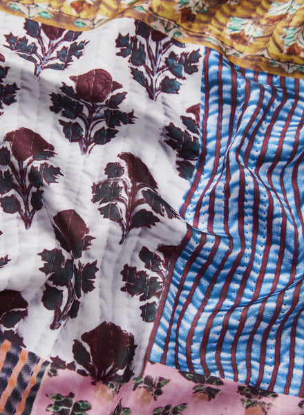 JANE CARR 230146C-0245 The Block Print Neckerchief - Silk Twill - col. Sunset - Detail