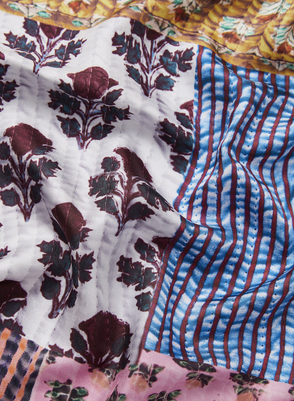 JANE CARR 230146C-0245 The Block Print Neckerchief - Silk Twill - col. Sunset - Detail