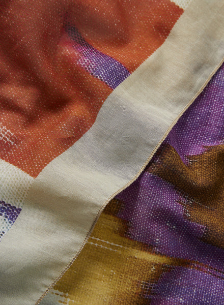 JANE CARR 230167B-7025 The Ikat Pareo - Cotton - Silk - col. Khaki - Detail