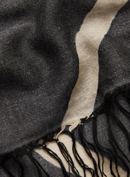 JANE CARR 230180-7306 230178-7306 The Stripe Kaftan - Cashmere - Linen - Black - Detail