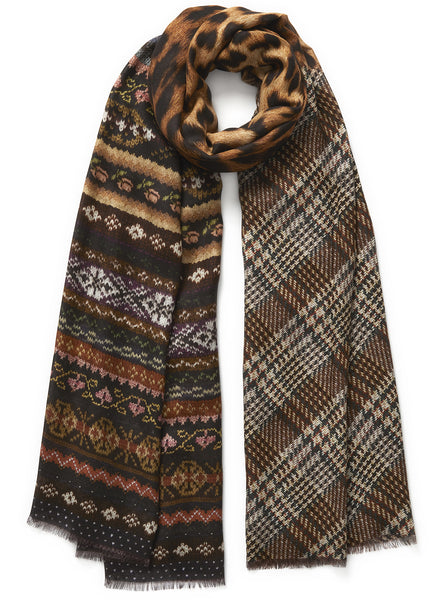 JANE CARR 230311-1112 The Piper Wrap – Modal - Cashmere – col. Buck – tied