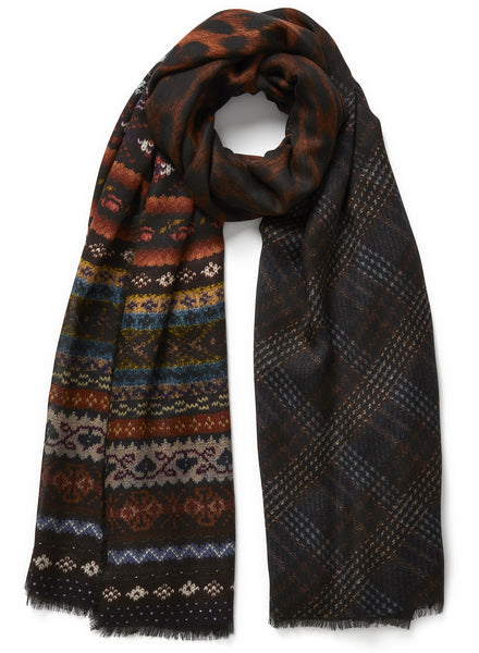JANE CARR 230311-1120 The Piper Wrap – Modal - Cashmere – col. Ganache – tied