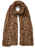 JANE CARR - THE OPERA WRAP - Golden brown printed modal and cashmere scarf - tied