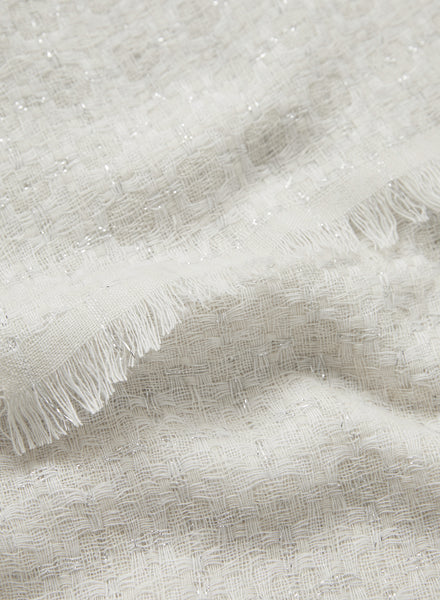JANE CARR 230317-6948 The Tile Scarf – Cashmere - Lurex – col. White – detail