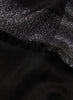 JANE CARR - THE ARGENT WRAP - Black pure cashmere scarf with dark silver metallic border - detail