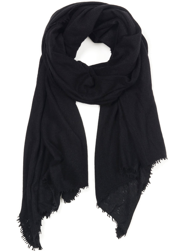 The Luxe Cashmere Knit Wrap, Black - JANECARR