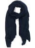 JANE CARR, THE LUXE - Navy oversized cashmere knit wrap - tied