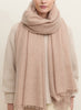 THE LUXE - Pale pink oversized cashmere knit wrap - Model