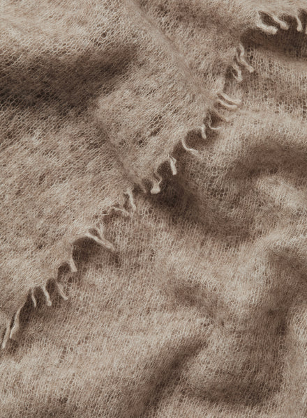 JANE CARR The Luxe in Taupe, taupe oversized pure cashmere knit wrap - detail