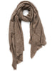 THE LUXE - Dark taupe oversized cashmere knit wrap - Tied