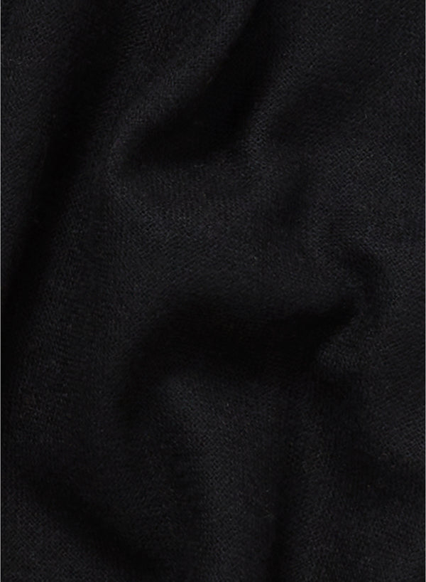 JANE CARR - THE FRAY SCARF - Black woven pure cashmere scarf - detail