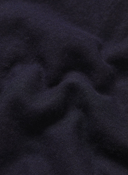 JANE CARR - THE FRAY SCARF - Navy woven pure cashmere scarf - detail