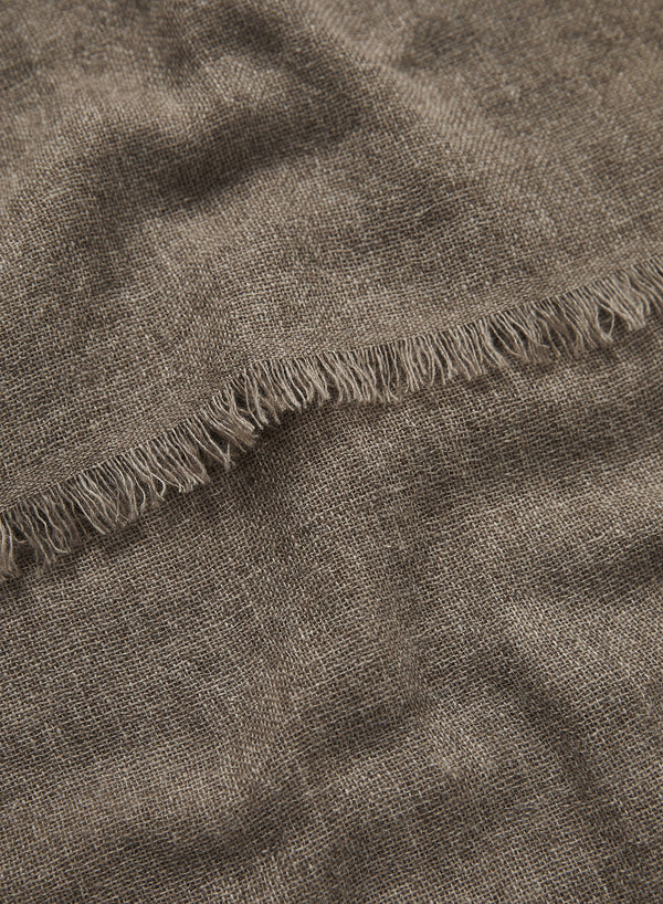 JANE CARR 230372-0849 The Fray Scarf – Cashmere – col. Wood – detail