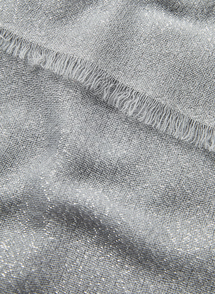 JANE CARR - THE COSMOS SCARF - Grey cashmere scarf with silver Lurex - detail