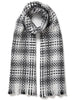 JANE CARR, THE PLAID SCARF - Monochrome checked wool and cashmere scarf - tied