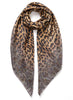 THE MEDINA SQUARE - Brown multicolour printed silk twill scarf - tied