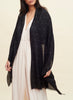 THE CRYSTAL WRAP - Black cashmere wrap with Swarovski crystals - model