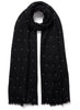 THE CRYSTAL WRAP - Black cashmere wrap with Swarovski crystals - tied